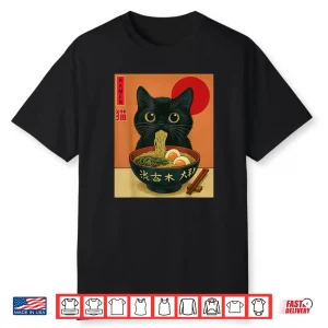 Cat Ramen Japanese Kawaii Cat Anime Shirt