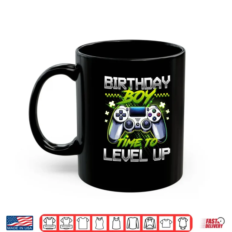 Birthday Boy Time to Level Up Video Game Birthday Party Boys Shirt 3 Mug Birthday Boy Time to Level Up Video Game Birthday Party Boys Shirt