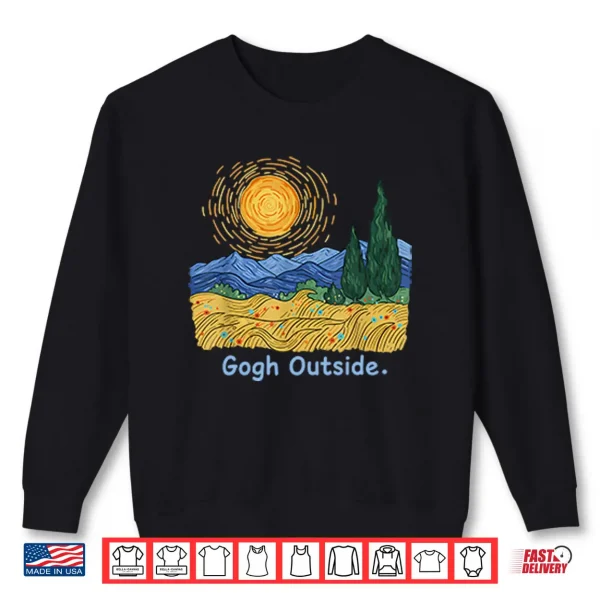 Sweatshirt Gogh Outside Starry Night Shirt