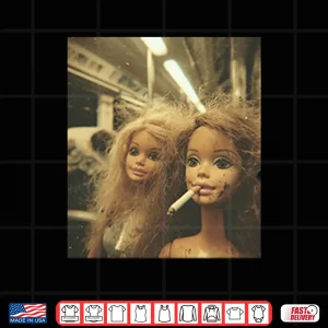 Design Funny Distressed Doll Smoking Shirt