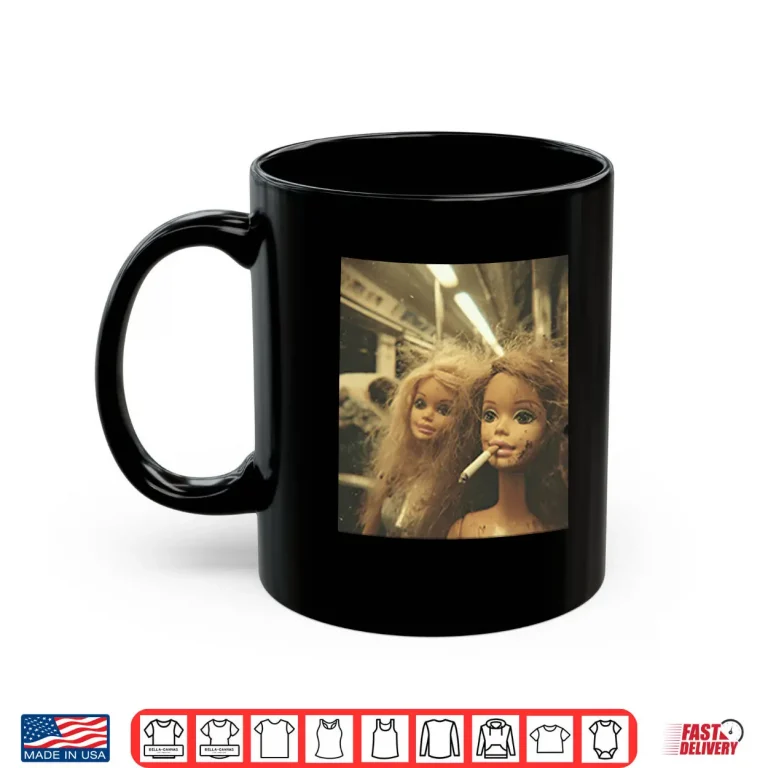Mug Funny Distressed Doll Smoking Shirt