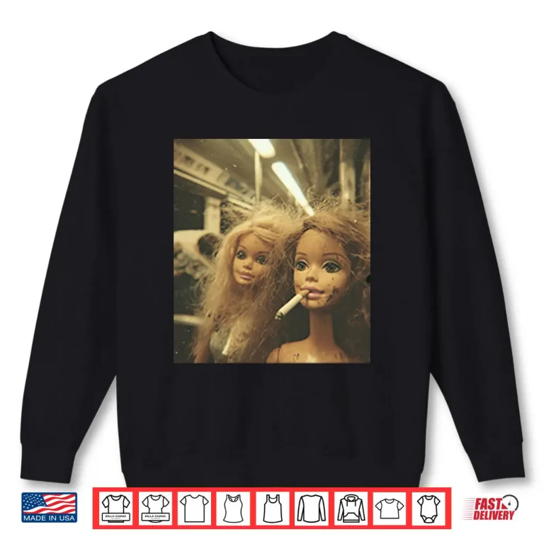 Sweatshirt Funny Distressed Doll Smoking Shirt