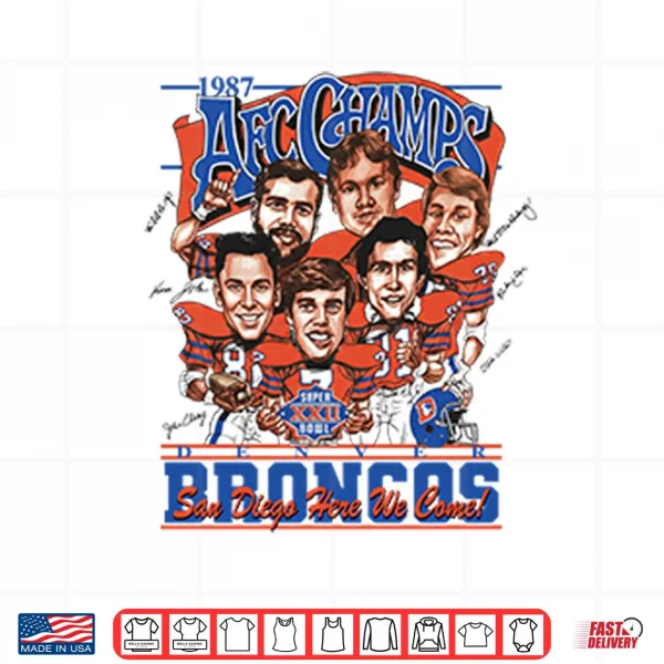 Denver Broncos AFC Champs 1987 Shirt 4 Design Denver Broncos AFC Champs 1987 Shirt