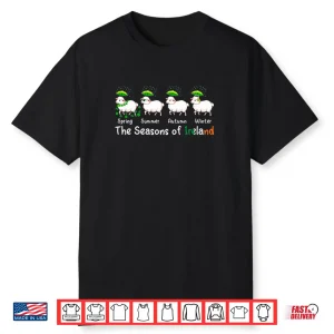 The Seasons Patrick’s Day Ireland Four Cute Sheep Shamrocks Shirt