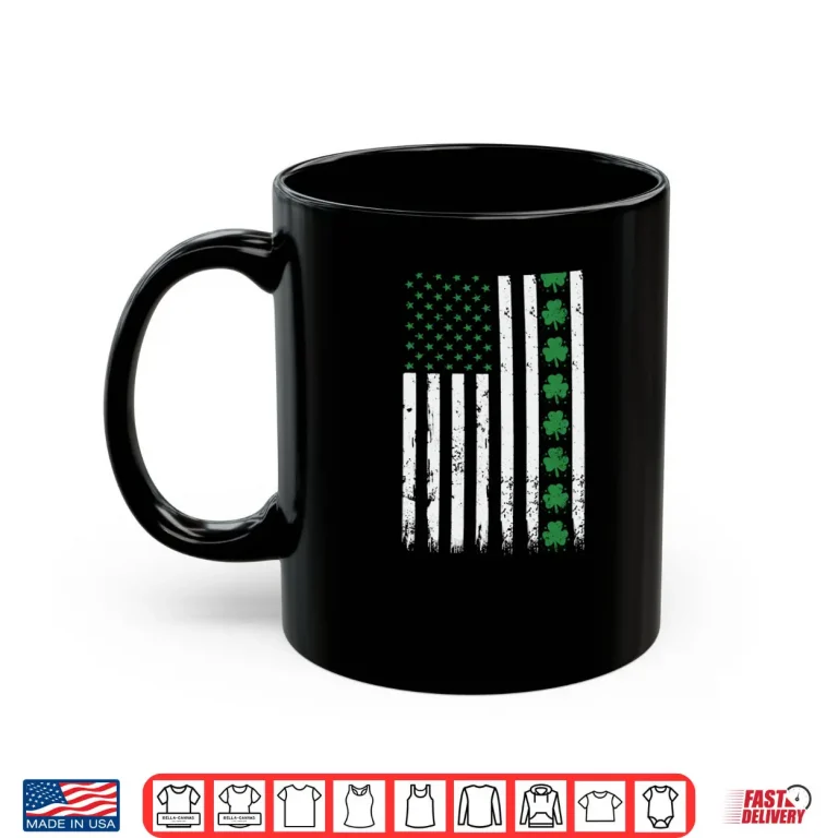 Mug St. Patricks Day Irish American Shamrock Flag Shirt