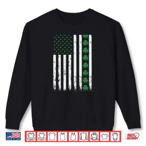 Sweatshirt St. Patricks Day Irish American Shamrock Flag Shirt