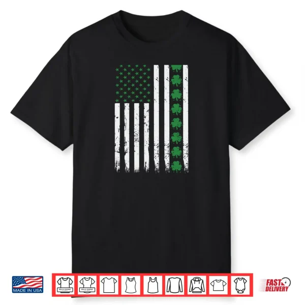 St. Patrick’s Day Irish American Shamrock Flag Shirt