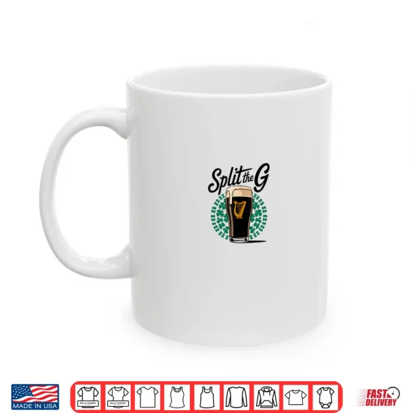 Irish Beer Split The G Shamrock Pint Shirt 3 Mug Irish Beer Split The G Shamrock Pint Shirt