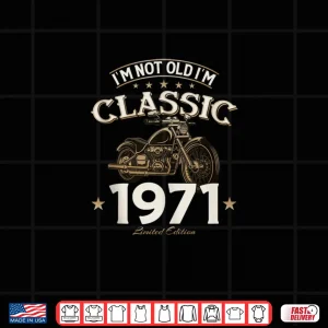 Design 55th Birthday Man Gift Motorcycle Motorcyclist Biker 1971 Shirt