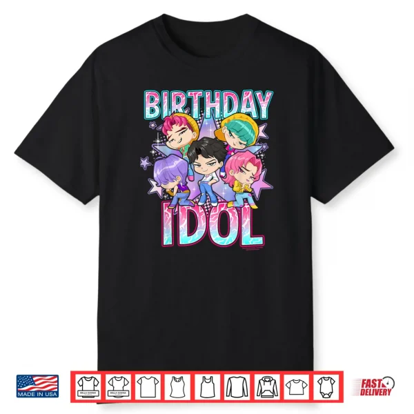 Kpop Demon Hunters Birthday Idol Cute Chibi Group Shot Shirt