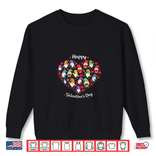 Sweatshirt Happy Valentines Day Gnome with Heart Kawaii Gnome Valentin Shirt