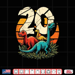 20th Birthday TRex Dinosaur 20 Year Old Shirt 4 Design 20th Birthday TRex Dinosaur 20 Year Old Shirt