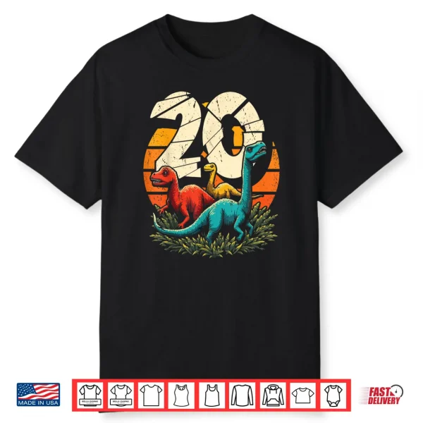 20th Birthday TRex Dinosaur 20 Year Old Shirt