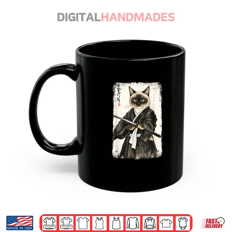 Mug Siamese Cat Samurai Warrior Japanese Art Shirt