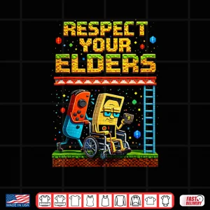 Design Respect Your Elders Gaming Control Vintage Gaming Shirt