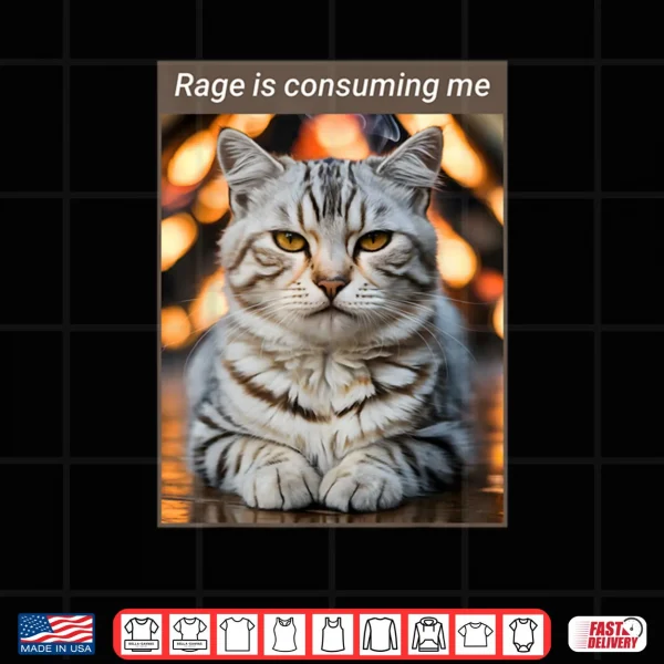 Design Rage is Consuming Me Meme Cat Shirt