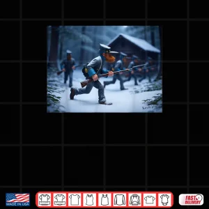 Design American Confederate Soldiers Charging Through The Snow Shirt