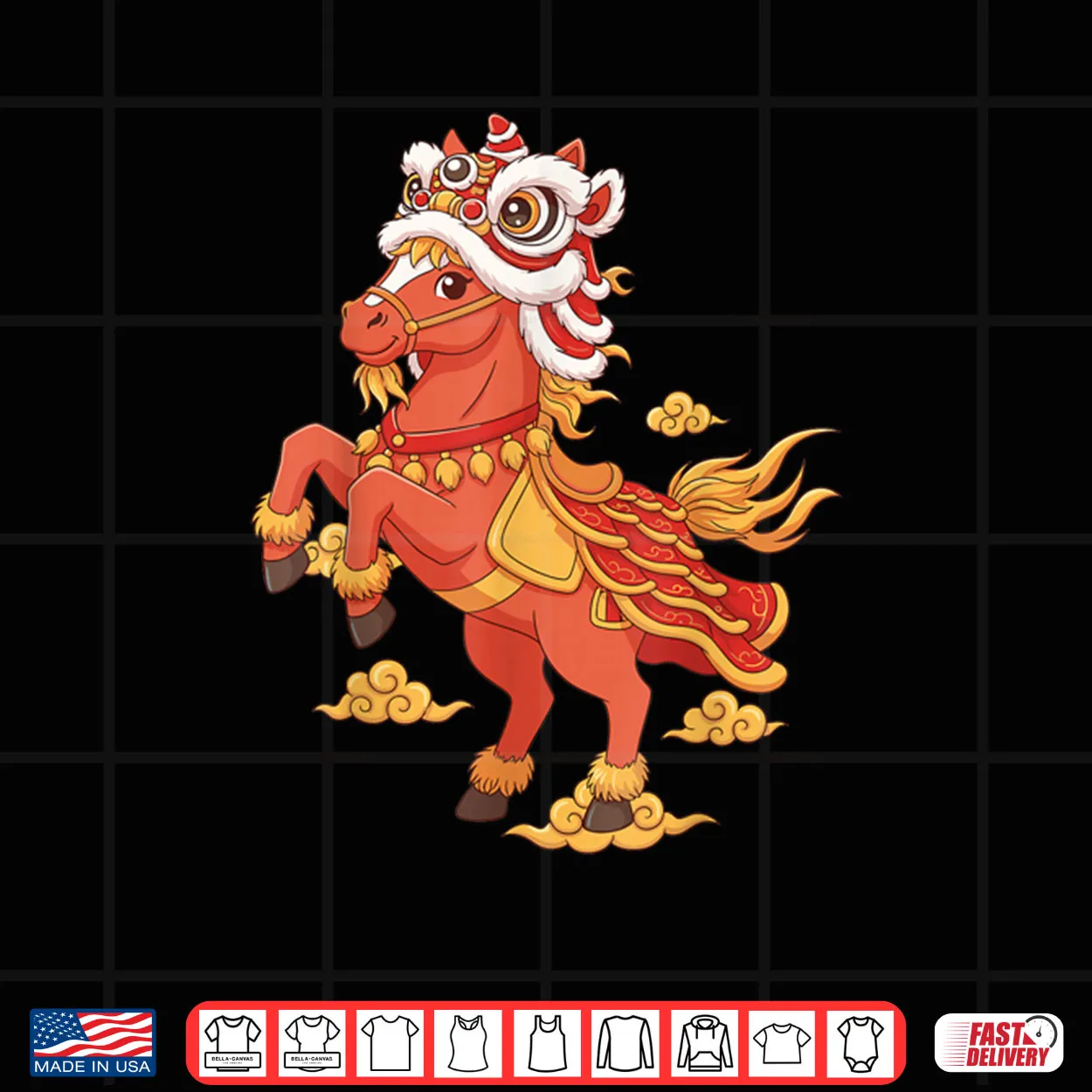 Lunar New Year of The Horse Lion Dance Chinese New Year Shirt Lunar New Year of The Horse Lion Dance Chinese New Year Shirt