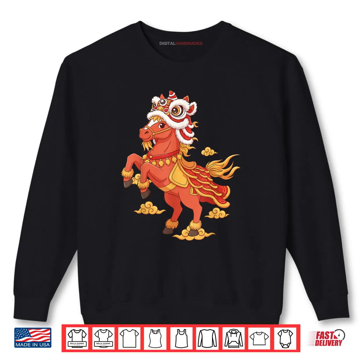 Lunar New Year of The Horse Lion Dance Chinese New Year Shirt Lunar New Year of The Horse Lion Dance Chinese New Year Shirt
