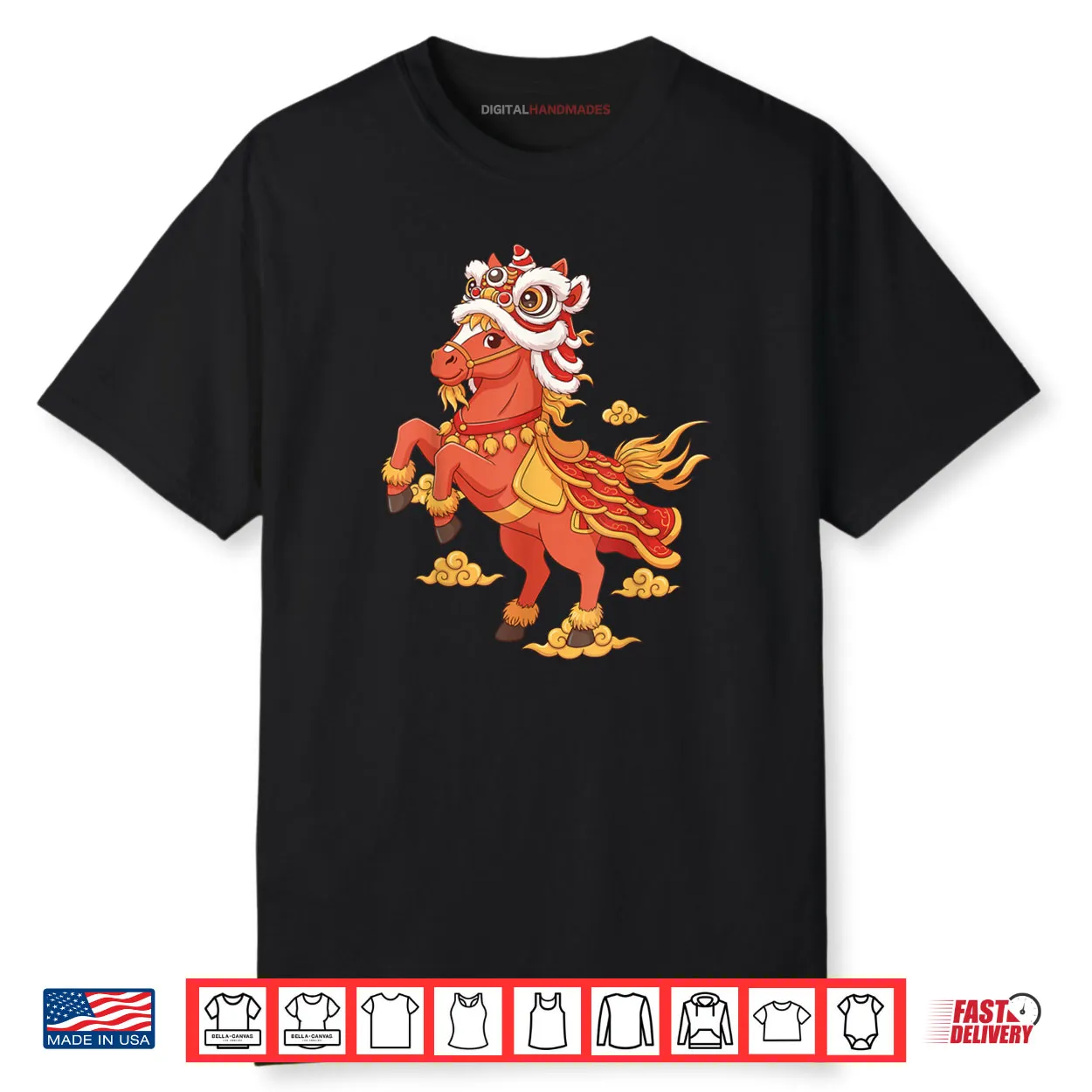 Lunar New Year of The Horse Lion Dance Chinese New Year Shirt Lunar New Year of The Horse Lion Dance Chinese New Year Shirt