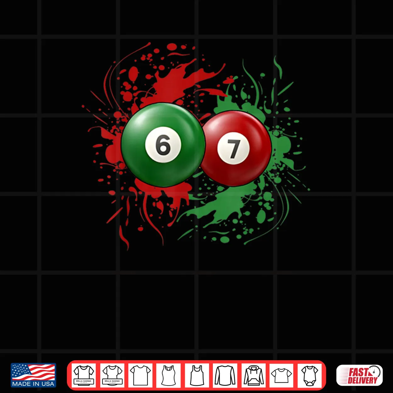 Billiard Balls for 6 Ball and 7 Ball Matching Shirt Billiard Balls for 6 Ball and 7 Ball Matching Shirt