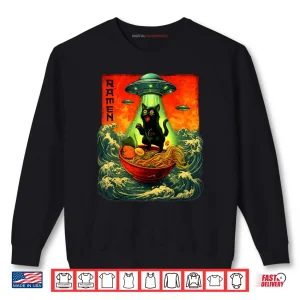 Alien Ramen Cat UFO Japanese Retro Art Shirt 1 Sweatshirt Alien Ramen Cat UFO Japanese Retro Art Shirt