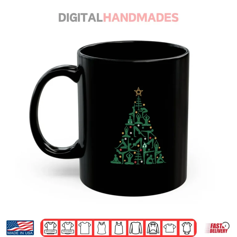 Mug Yoga Christmas Tree Poses Funny Holiday Shirt