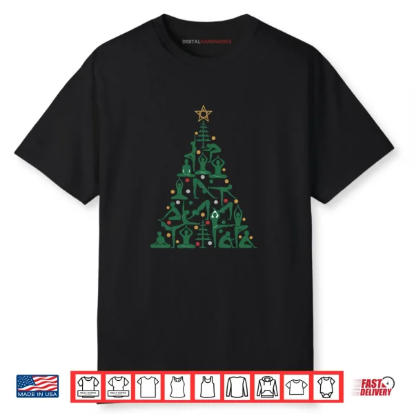 Yoga Christmas Tree Poses Funny Holiday Shirt