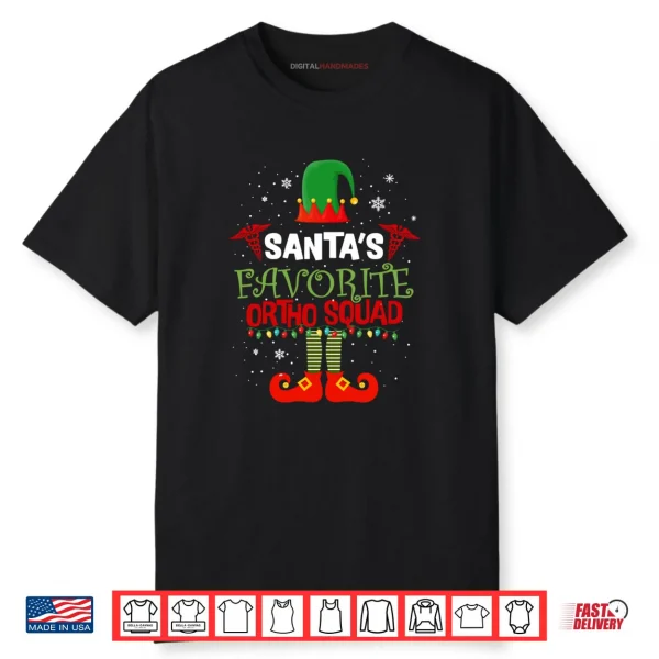 Santa Favorite Ortho Squad Elf Orthodontist Christmas Pajama Shirt
