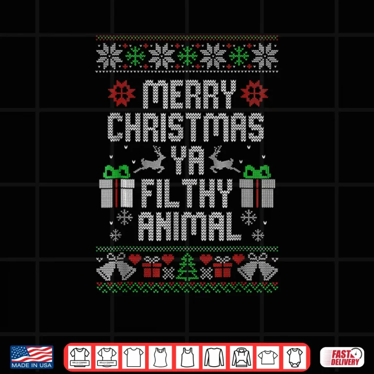 Design Merry Christmas Animal Filthy Ya Xmas Pajama Shirt