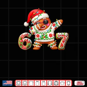 Design Gingerbread Six Seven 67 Ice Cream Drip Christmas Shirt 1