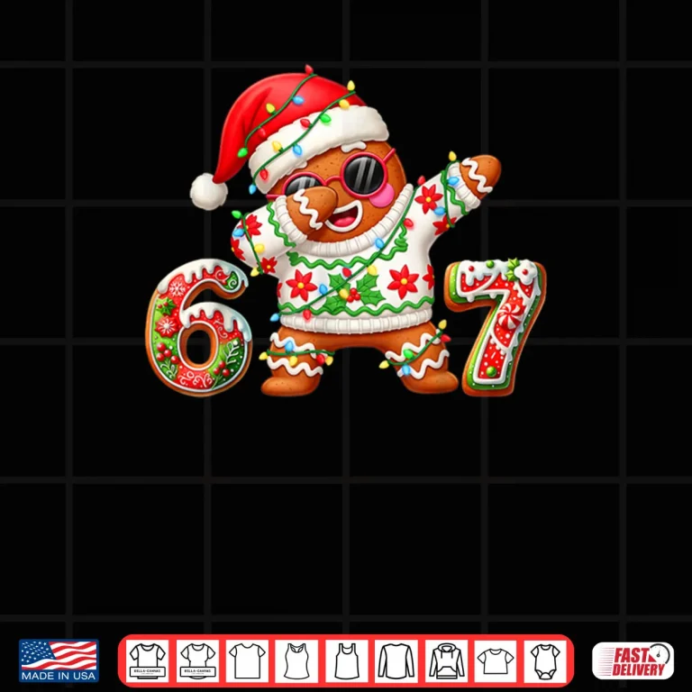 Design Gingerbread Six Seven 67 Ice Cream Drip Christmas Shirt 1