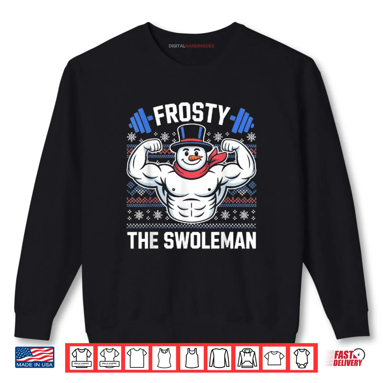 Frosty The Swoleman Funny Ugly Christmas Sweater Gym Workout Shirt Frosty The Swoleman Funny Ugly Christmas Sweater Gym Workout Shirt