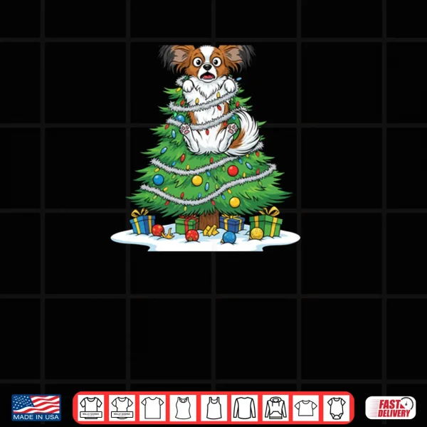 Christmas Tree Papillon Dog Shirt 4 Design Christmas Tree Papillon Dog Shirt