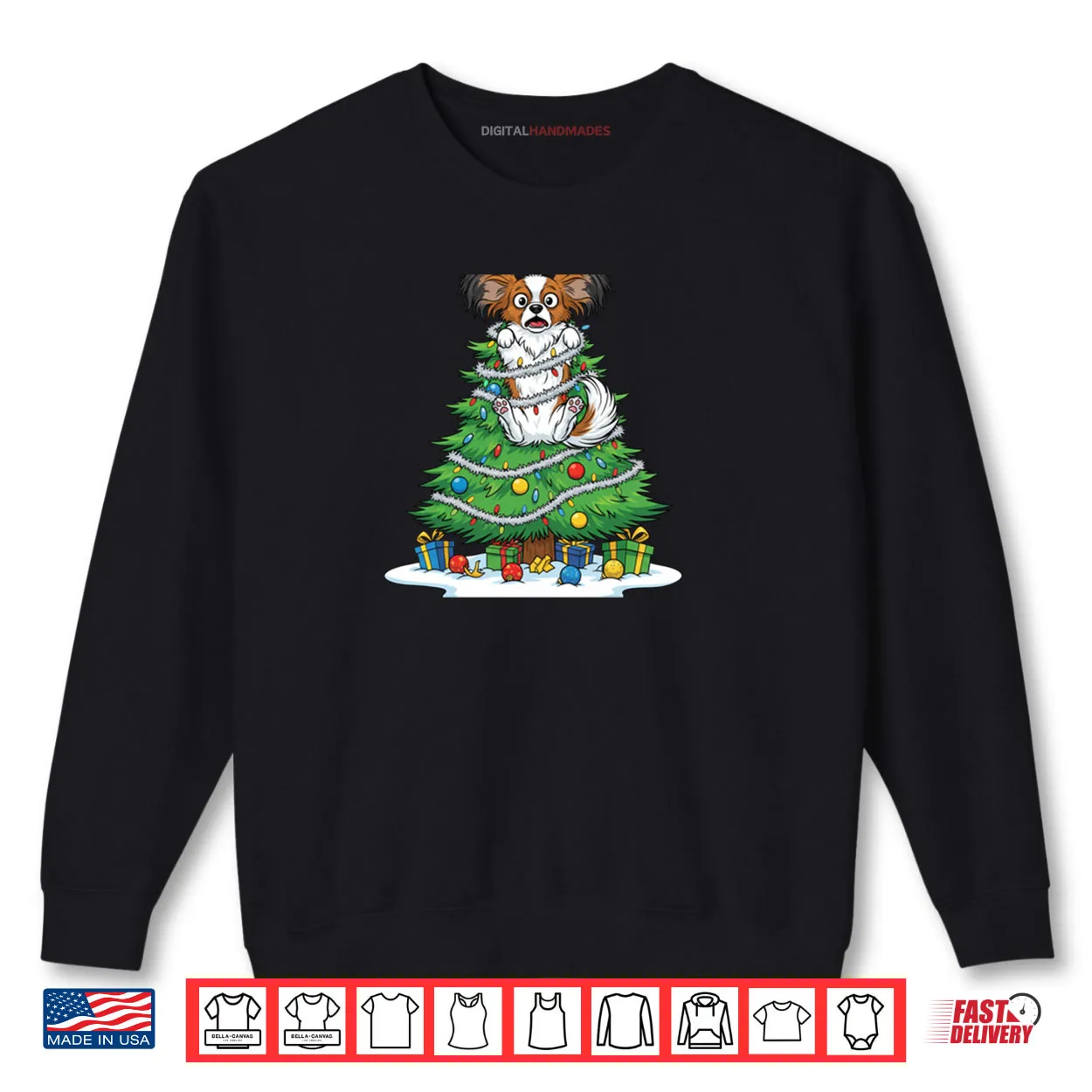 Christmas Tree Papillon Dog Shirt Christmas Tree Papillon Dog Shirt