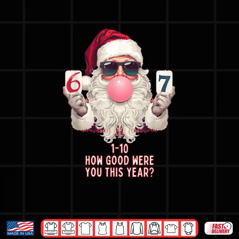 Design 6 7 Funny Christmas Meme Six or Seven Bubblegum Santa Claus Shirt