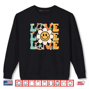 Sweatshirt Peace Sign Love Flower 60S 70S Tie Dye Hippie Costume Shirt