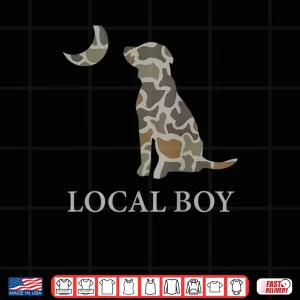 Design Camo Southern Local Boy Duck Hunting Black Lab Shirt