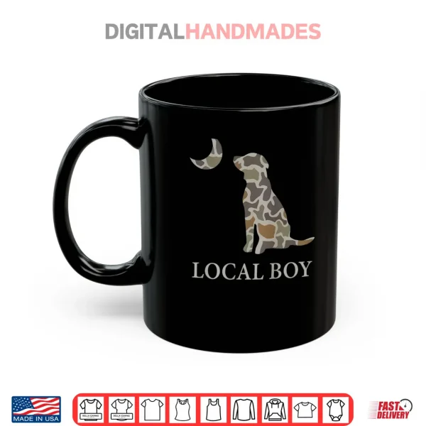 Mug Camo Southern Local Boy Duck Hunting Black Lab Shirt