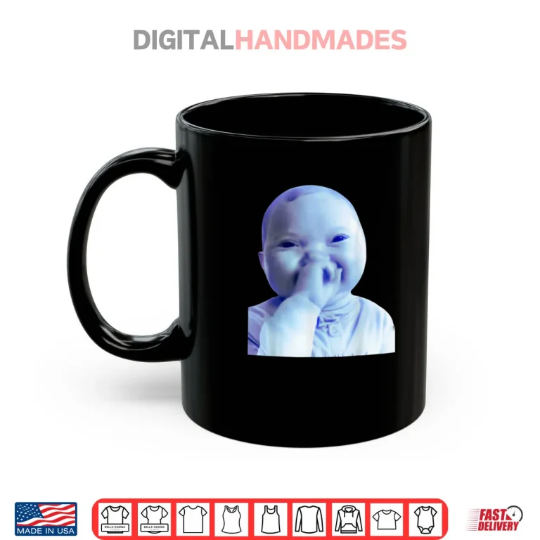 Mug AI Baby Holding Laugh Meme Viral Trend Shirt