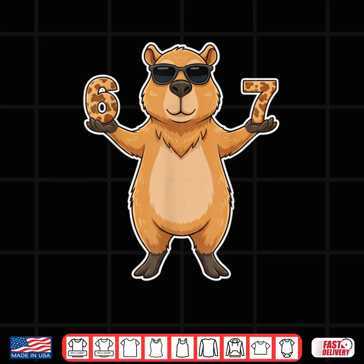 67 Capybara Sunglasses Gen Alpha Slang Funny six Seven Meme Shirt 67 Capybara Sunglasses Gen Alpha Slang Funny six Seven Meme Shirt