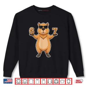 Sweatshirt 67 Capybara Sunglasses Gen Alpha Slang Funny six Seven Meme Shirt