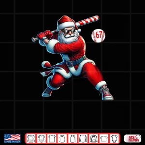 Design Santa Baseball Six Seven 6 7 Meme Christmas Men Boys Player Shirt