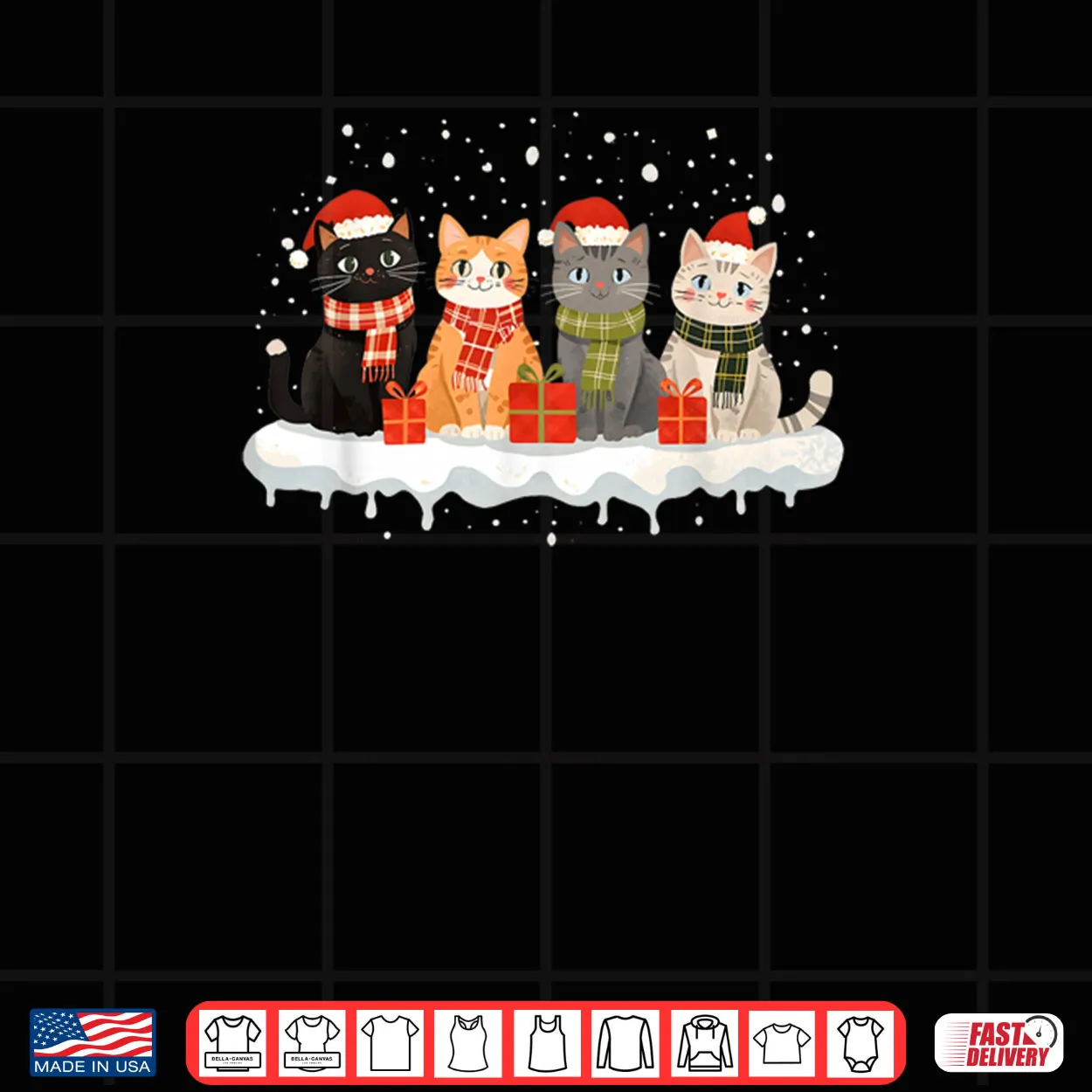 Cat Christmas Light Reindeer Santa Christmas Cat Lover Xmas Shirt Cat Christmas Light Reindeer Santa Christmas Cat Lover Xmas Shirt