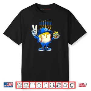 Baseball Ice Cream Drip Dreidel Happy Hanukkah Shirt