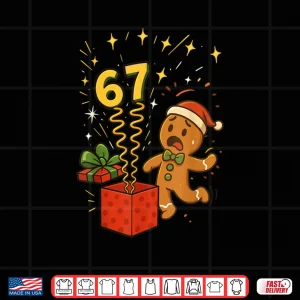 Design 67 Meme Six Seven 6 7 Meme Funny Christmas Gingerbread Shirt