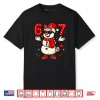 6 7 Christmas Women Bow Snowman six Seven Teacher Shirt