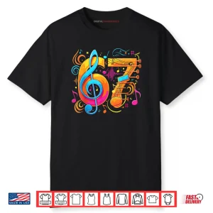67 Meme Funny Music Notes Six Seven Shirt
