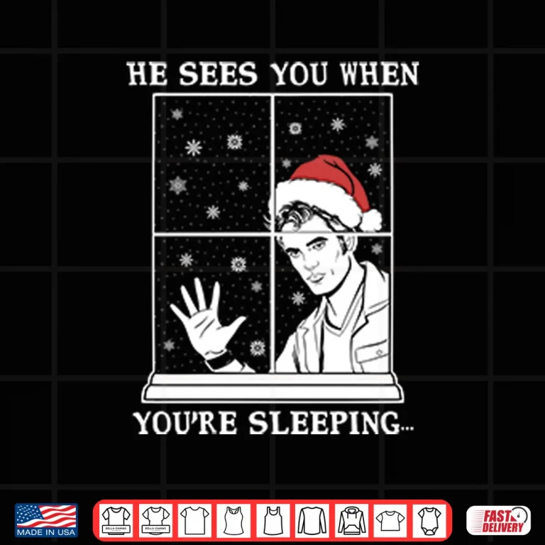Design He Sees You When Youre Sleeping Christmas Shirt