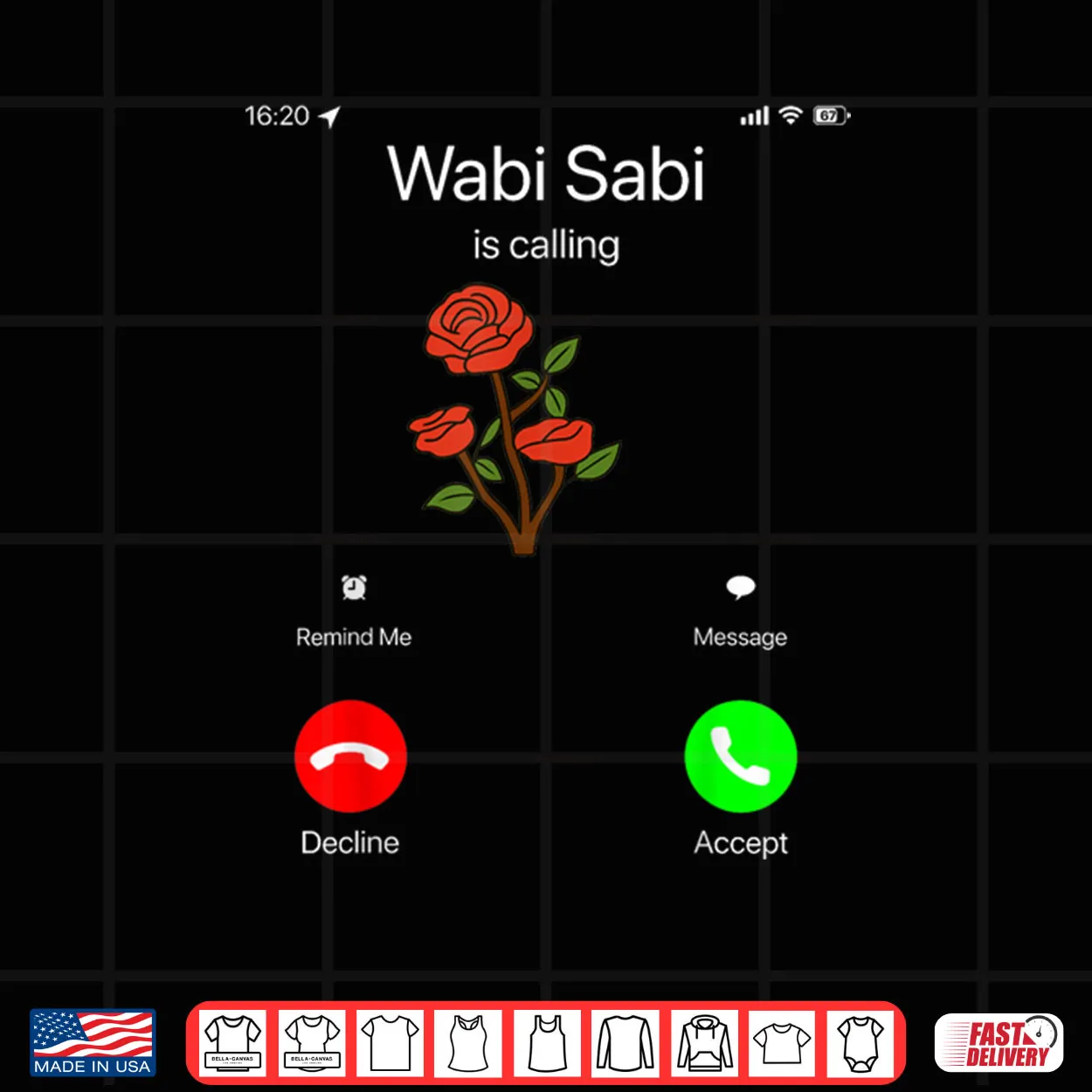 Wabi Sabi is Calling Incoming Call Phone Screen KOTH Meme 67 Shirt Wabi Sabi is Calling Incoming Call Phone Screen KOTH Meme 67 Shirt